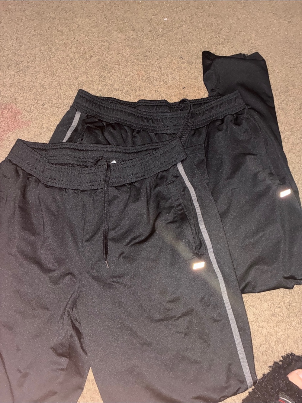 2 pack Amazon Essentials Black Sweatpants with Reflective Side Stripe